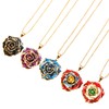 AliveRose Rose Pendant Necklaces Gifts for Women, 24K Gold Dipped