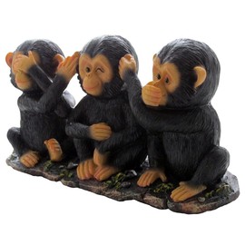 No Evil Monkeys Figurine for African Jungle Safari Decor Sculptures or Chimps Statues and Decorative Animal Lover Gifts by Home-n-Gifts