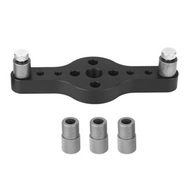 Hole Punch Locator Aluminum Alloy Puncher Gauge DIY Woodworking Tool with 3Pcs Drill BushingBlack