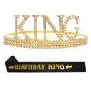 Heliltd Gold Birthday King Crown and Birthday King Ribbon Birthday