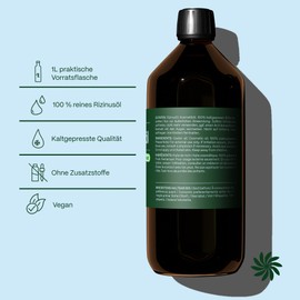 MeaVita Castor Oil, 100% Pure Cold Pressed Oil - Pack of 1 (1000 ml)