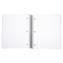 Mintra Office Durable Spiral Notebooks, 5 Subject (White, Wide Ruled 1pk)