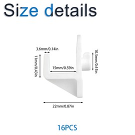 INCREWAY 16PCS Plastic Freezer Hook White Refrigerator Shelf Clips Freezer Clamp Hooks Shelf Support Peg Replacement for Commercial Freezers and Refrigerators