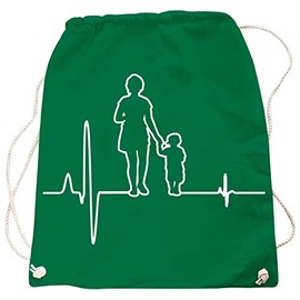 Backpack Bag Mum and Son Motif in Many Colours Gift Gym Bags, Bottle Green, Rucksack