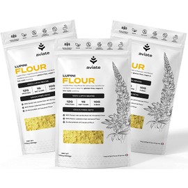 Aviate Lupini FLOUR - Keto & Vegan Friendly Superfood - Non-GMO, Gluten Free, Lupin Flour Keto, High Protein, Low Calorie & Low Carb - Rich in Dietary Fiber and Minerals - 100% Lupin Beans -16 Ounces (Pack of 3)