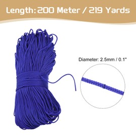 Rebower Macrame Cord 2.5mm x 200M, Polyester Macrame Rope Twisted Macrame Yarn [for Plant Hangers Wall Hanging Crafts Knitting] - Blue
