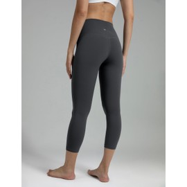 Colorfulkoala Women's Dreamlux High Waisted Workout Capri Leggings Buttery Soft 21" Inseam Yoga Pants(S, Dark Carbon)