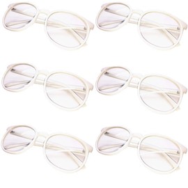 FancyG Classic Retro Vintage Fashion Clear Lens Eyeglass 6 Pieces Bulk Set