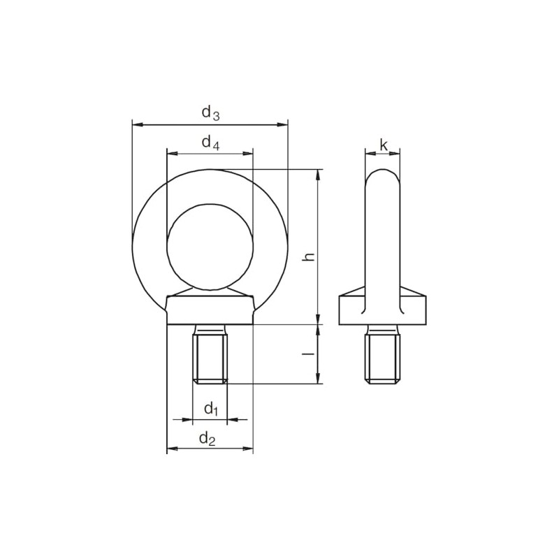 Rigg ATEC Hook & Eye Bolts DIN 580 M10/verz.