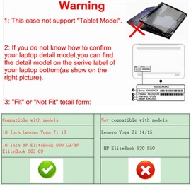 Alapmk - Funda protectora para Lenovo Yoga 7i 2 en 1 16 Gen 9/Yoga 7i 16 Gen 8 y HP EliteBook 860 G11/HP EliteBook 860 G10/HP ProBook 460 G11/HP EliteBook 660 G11 [no compatible con Yoga 7i 14 /15],,