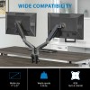 Office Star Double 27" Monitor Arms in Charcoal Steel