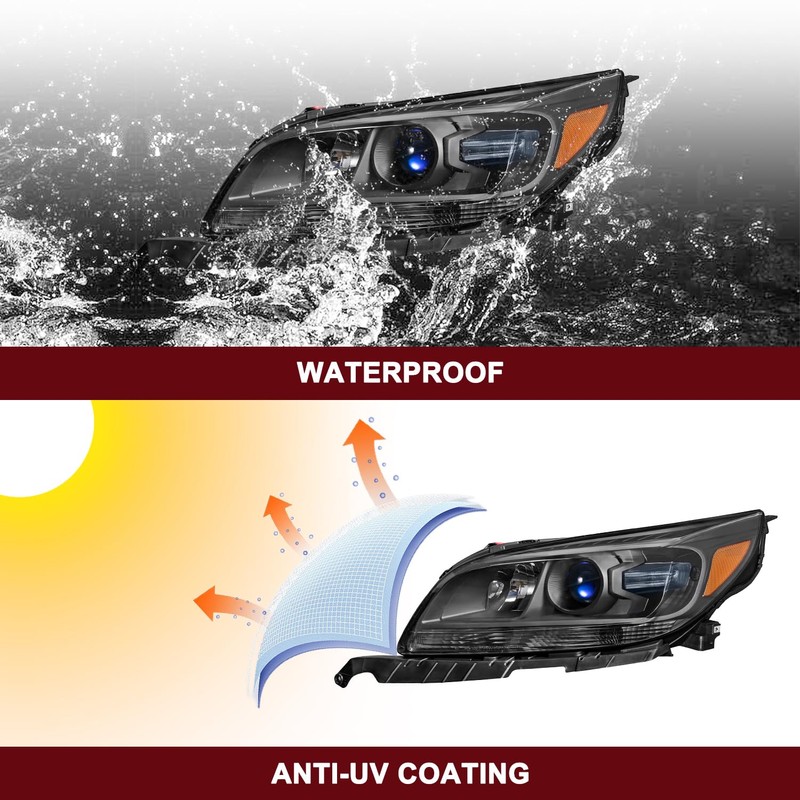 JSBOYAT Projector Headlight Assembly [Halogen Model] Fit for 2013-2015 Chevy