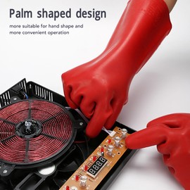 JTLB Voltage Electrical Insulated Gloves - Rubber Safety Gloves for Electrician Repair and Protection, Class 00, 12KV-1 Pair