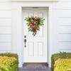 Red Tea Bud Hydrangea Upside down Tree PVC Green Plant