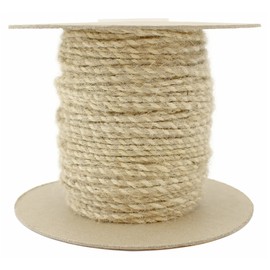CleverDelights Jute Twisted Twine - 50 Yards - Natural and Ivory Color - 3mm Diameter - Jute String Rope