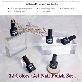 JODSONE JODSONE Gel Nail Polish Shiny Nail Gel High Gloss Surface Strengthening Glitter Gel Nail Set Minimalistic Artistic Creation Starter Set 36 Pieces