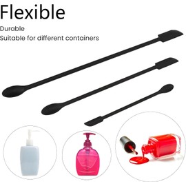 Mini Juego de Espátula de Silicona de 3 Uds, Raspador de Maquillaje de Doble Punta Alargado, Juego de Rascador de Maquillaje de Espátula Pequeña para Esmalte de Uñas con Brillo de Labios