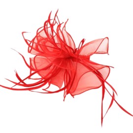 Topkids Accessories Red Bow Feather Fascinator Fascinator for Girls Women