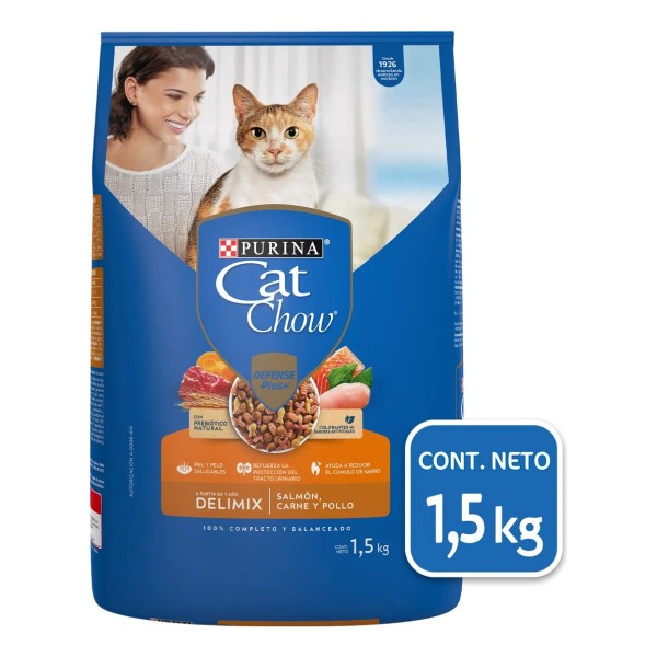 Croquetas para Gato Adulto Salmón carne y pollo 1.5kg Purina®