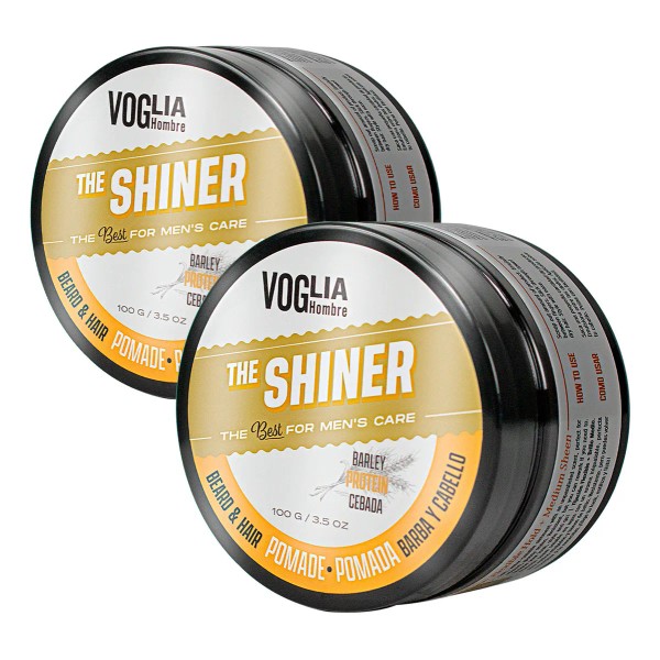 Voglia Hombre Pomada Brillante Barba Y Cabello 100g 2 Pack