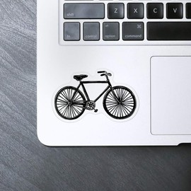 'Bicycle Side View' Clear Sticker Decal – Waterproof Film for Windows, Cars, Walls & Crafts, Medium (100mm) (DC00138921)