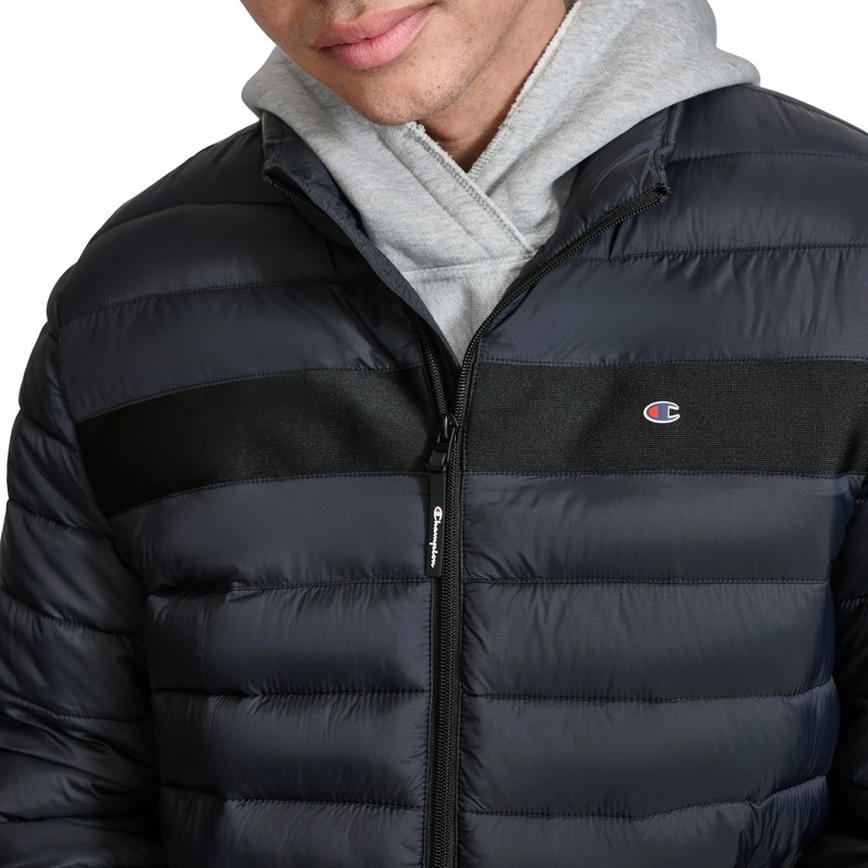 Champion Men's Lightweight Packable Puffer Jacket, Black