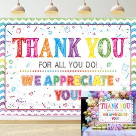 We Appreciate You Banner Backdrop 7x5FT Thank You for All You Do Background We Appreciate You Teachers Staff Doctors Nurses Employee Appreciation Party Decorations Supplies