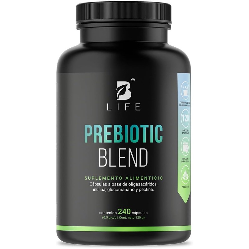Prebióticos 240 Cápsulas de 1000 mg por porción con Inulina,