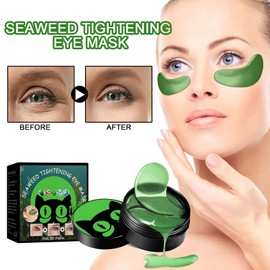 KlsyChry Seaweed Eye Mask, Under Eye Patches with Collagen, Seaweed Eye Tightening Mask, Under Eye Bags Treatment Mask, Eye Gel Pads for Puffiness, Wrinkles, Dark Circles 30 Pairs