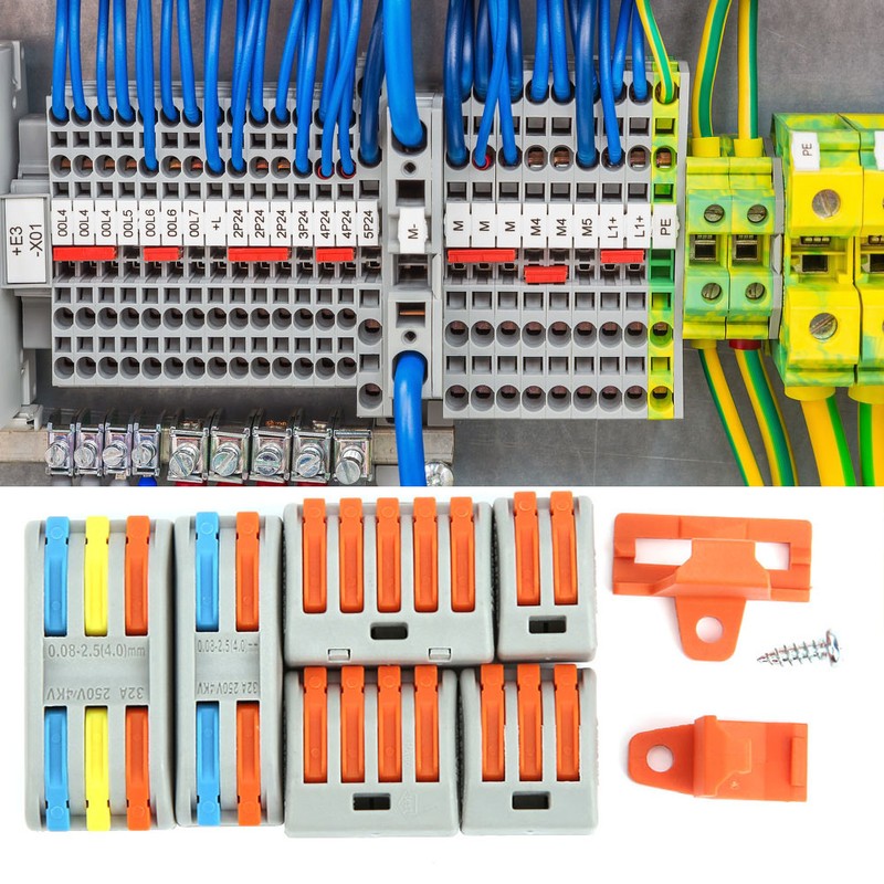 82Pcs Wiring Connector Conductor PCT Colorful Connecting Terminals with Bracket