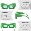 FEISEDY Sunglasses Women Fuzzy Square Cat Eye Sun Glasses Punk