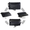 befen Black Genuine Leather Wristlet Clutch RFID Blocking Bag Cell