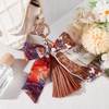 Beebeecraft 2 Pieces Bow Tassel Keyring, PU leather