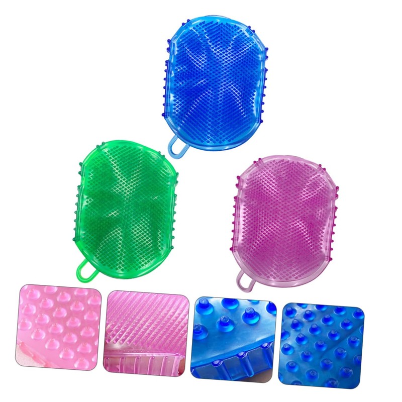 Minkissy 3pcs Double-sided Massage Convenient Bath Scrubbing Tools for Relaxation
