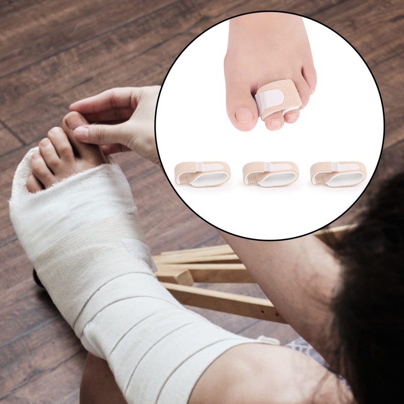 3Pcs Hammer Toe Straightener,Broken Toe Wraps Splint Bandages,Toe Straighteners Reusable,Hammer
