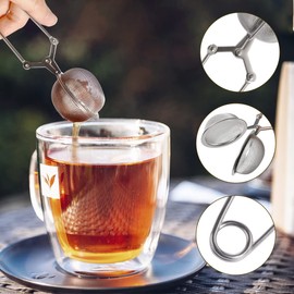 Snap Ball Tea Strainer, Stainless Steel Tea Infuser Filter with Handle for Loose Leaf Tea, Spices, Seasonings 3 Pack S/M/L (3PCS, Stainless Steel)