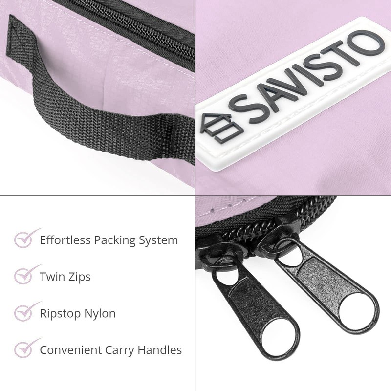 Savisto Packing Cubes - Small, Medium, Large, XL (6-Piece Set)