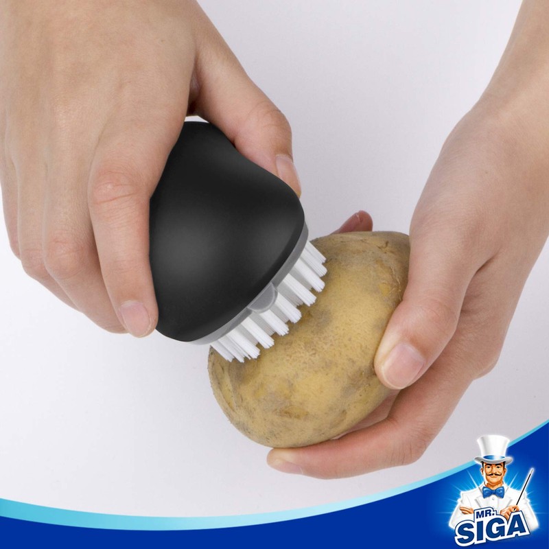 MR.SIGA Fruit and Vegetable Cleaning Brush, Pack of 2, Black