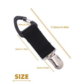 Aieino 4PCS Hat Clips for Travel on Bag, Hands Free Metal Hat Clip with Carabiner Elastic Portable for Outdoor Traveling Bags Handbags Backpacks (Solid Colours)