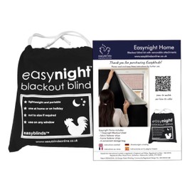 Easynight Blackout Blind, 100% Light Blocking Material, Regular, Make Any Size And Shape Up To 150x145cm, No Drill, Easy To Use Temporary Or Permanent For Home, Office And Away