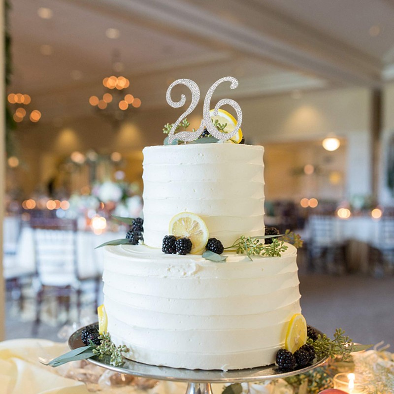 Decoración para tarta de Lindar, con diamantes de imitación, 26