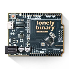 Lonely Binary 6-Pack UNO R3 Black Gold Edition – Lead-Free ATmega328P Boards with USB Type-C | Compatible with Arduino IDE for STEM, Robotics and Prototyping Projects (6-Pack, Black Gold)