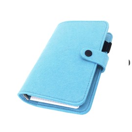 A6/ A5 6-Holes Felt Cover Round Ring View Binder File Folder for Loose Leaf Sheet Protectors/D Ring Binder Cover Protector (Aquarius, A6 mini set)