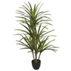 4'6" Real Touch Dracaena Silk Tree w/Pot -Green/Red