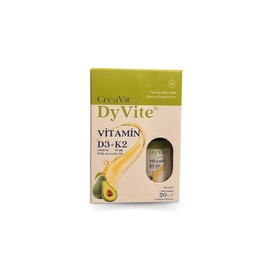 CreaVit DyVite Vitamin D3K2, Avokado Yağlı, Limon Aromalı Takviye Edici Gıda, 20 mL