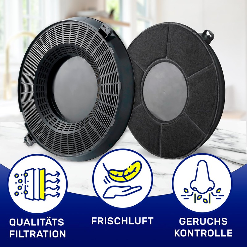 Aktivkohlefilter für Dunstabzugshaube 234 mm x 27 mm Mod 48