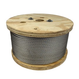 1/4" x 200' 7x19 Type 304 Stainless Steel Wire Rope (MBL: 6,400 lbs.)