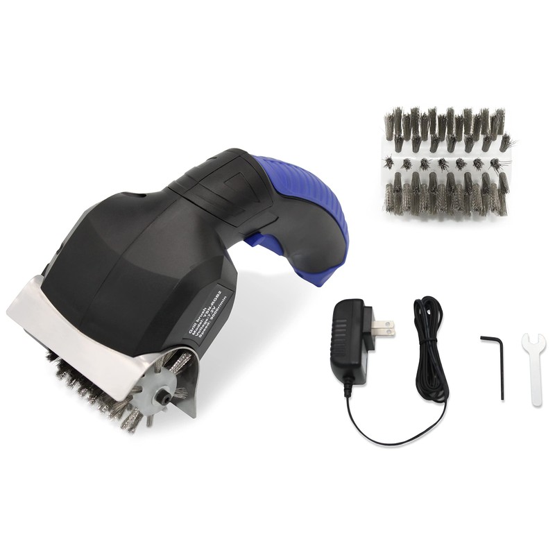 Flame King Electric BBQ Grill Brush Cordless and Rechargeable Stainless