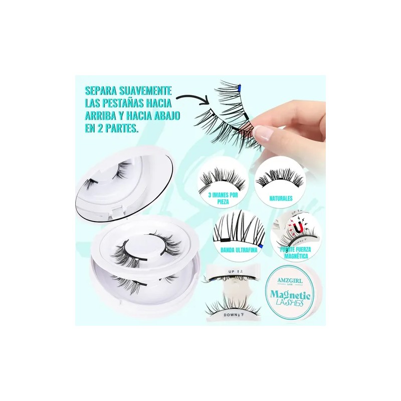 Pestañas Postizas Magnéticas Kit Con Aplicador 2 Pares