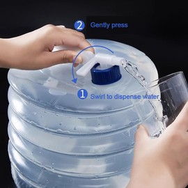 Car Driving Water Bucket with Folding Space-Saving for Traveling Press to Release Water Folding Portable Water Bucket, 5L